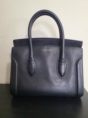 Alexander McQueen Heroine 30 Black Leather Shoulder Bag Tote